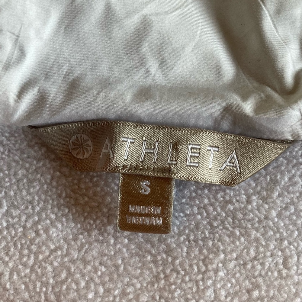 Athleta Womens Gray White Hybrid Quilted Full Zip Hoodie Jacket Small - Picture 5 of 8